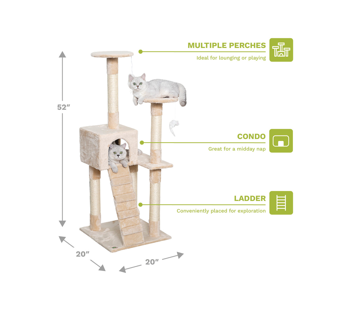 Go Pet Club 52 Cat Tree Condo Brown F57