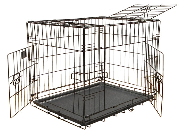 3 Door Metal Dog Crate with Divider (Available in 24
