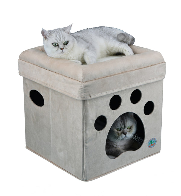 Comfy Cat Cube Bed (Paw)[*]